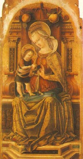CRIVELLI, Carlo Virgin and Child Enthroned around oil painting picture